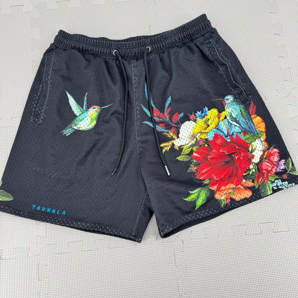 YoungLA Hummingbird Black Mesh Gym Shorts X-Large